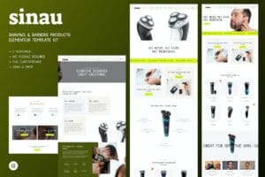 Sinau – Shaving & Barbers Products Elementor Template Kit