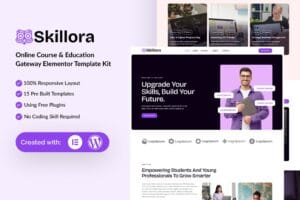 Skillora – Online Course & Edication Gateway Elementor Template Kit