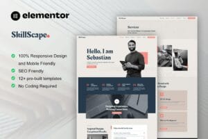 SkillScape – Creative Agency & Portfolio Elementor Template Kit