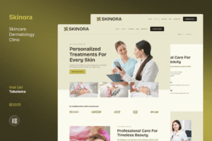 Skinora – Skincare Dermatology Clinic Website Elementor Template Kits