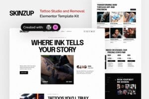 Skinzup – Tattoo Studio & Removal Elementor Template Kit