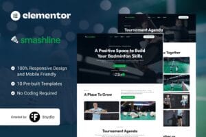 Smashline – Badminton Club & Academy Elementor Template Kit
