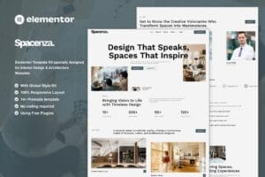 Spacenza – Interior Design & Architecture Elementor Template Kit