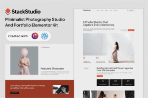 StackStudio – A Minimalist Photography Studio & Portfolio Elementor Kit