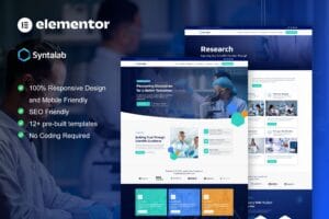 SyntaLab – Science Research & Laboratory Elementor Template Kit