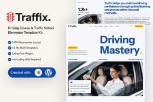 Traffix – Driving Course & Traffic School Elementor Template Kit