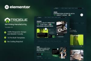 Tridique – 3D Printing Manufacturing Elementor Template Kit
