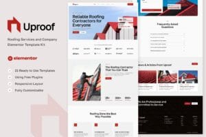 Uproof – Roofing Services & Company Elementor Template Kit