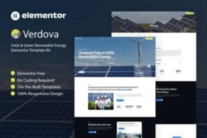 Verdova – Solar & Green Renewable Energy Elementor Template Kit