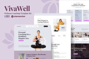 VivaWell – Wellness Coaching Elementor Template Kit