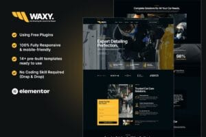 Waxy – Car Detailing Service & Car Repair Elementor Template Kit