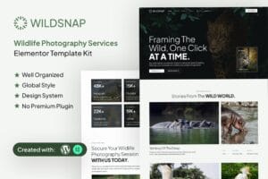 Wildsnap – Wildlife Photography Services Elementor Template Kit