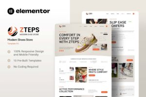 Zteps – Modern Shoes Store Elementor Template Kit