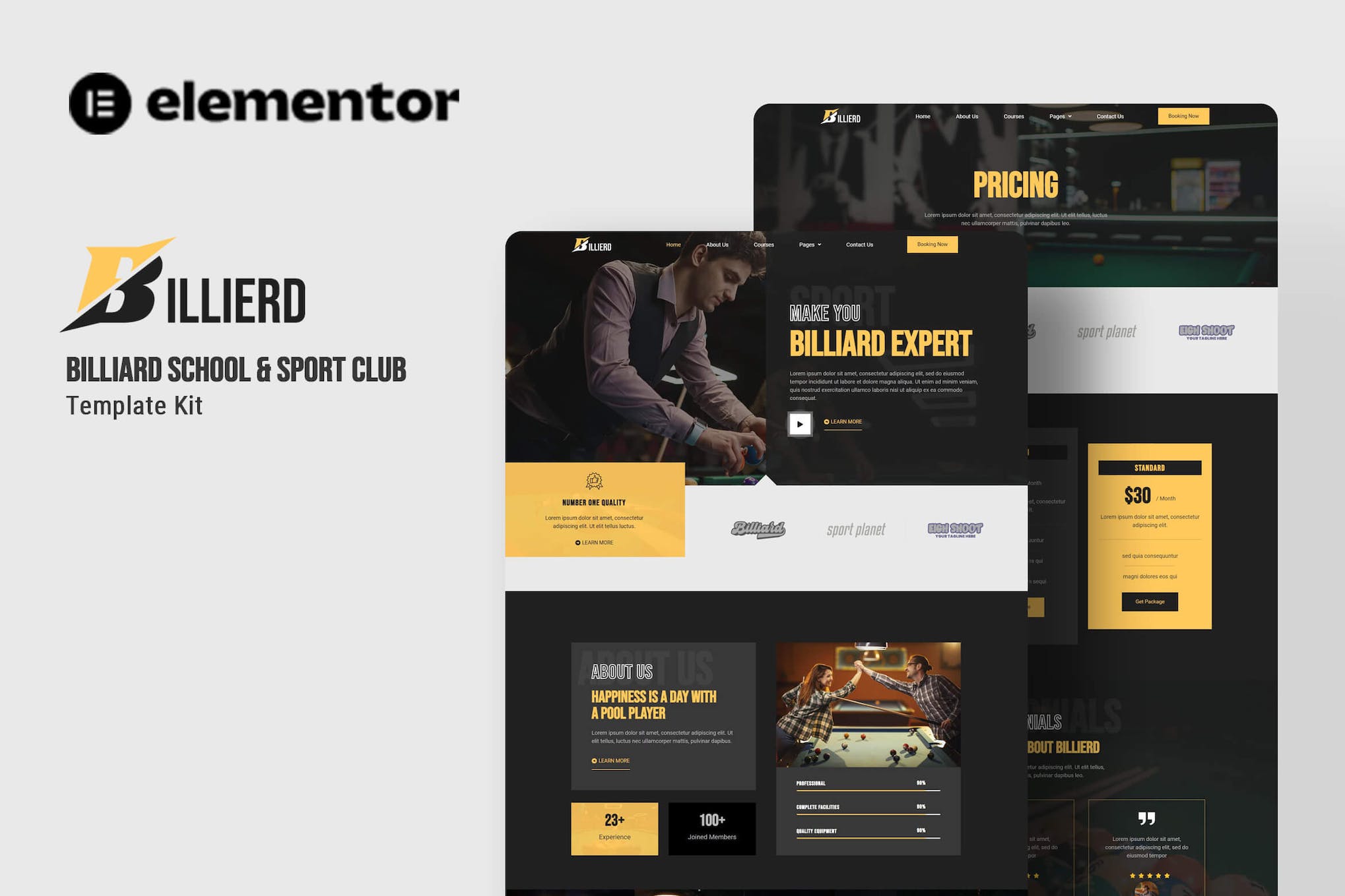 Billierd – Billiard School & Sport Club Elementor Template Kit Billierd – Billiard School & Sport Club Elementor Template Kit
