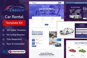 CarQue – Car Rental & Auto Services Elementor Template Kit