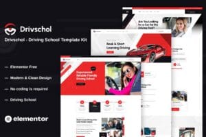 Drivschol – Driving School Elementor Template Kit
