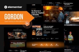 Gordon – Steel Factory & Industrial Plant Manufacturing Elementor Template Kit