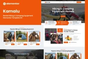 Kamalu – Rental Hiking & Camping Equipment Elementor Pro Template Kit