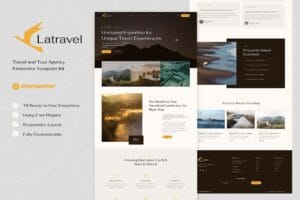 Latravel – Travel and Tour Agency Elementor Template Kit