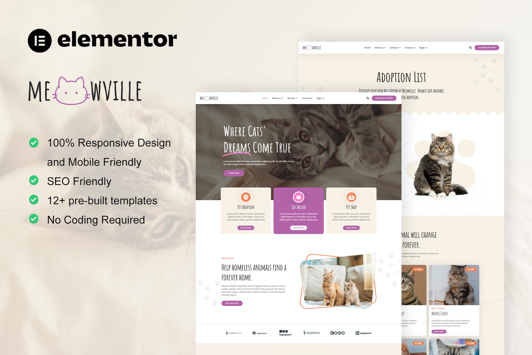 meowville-animal-shelter-cat-breeder-elementor-tem MeowVille – Animal Shelter & Cat Breeder Elementor Template Kit