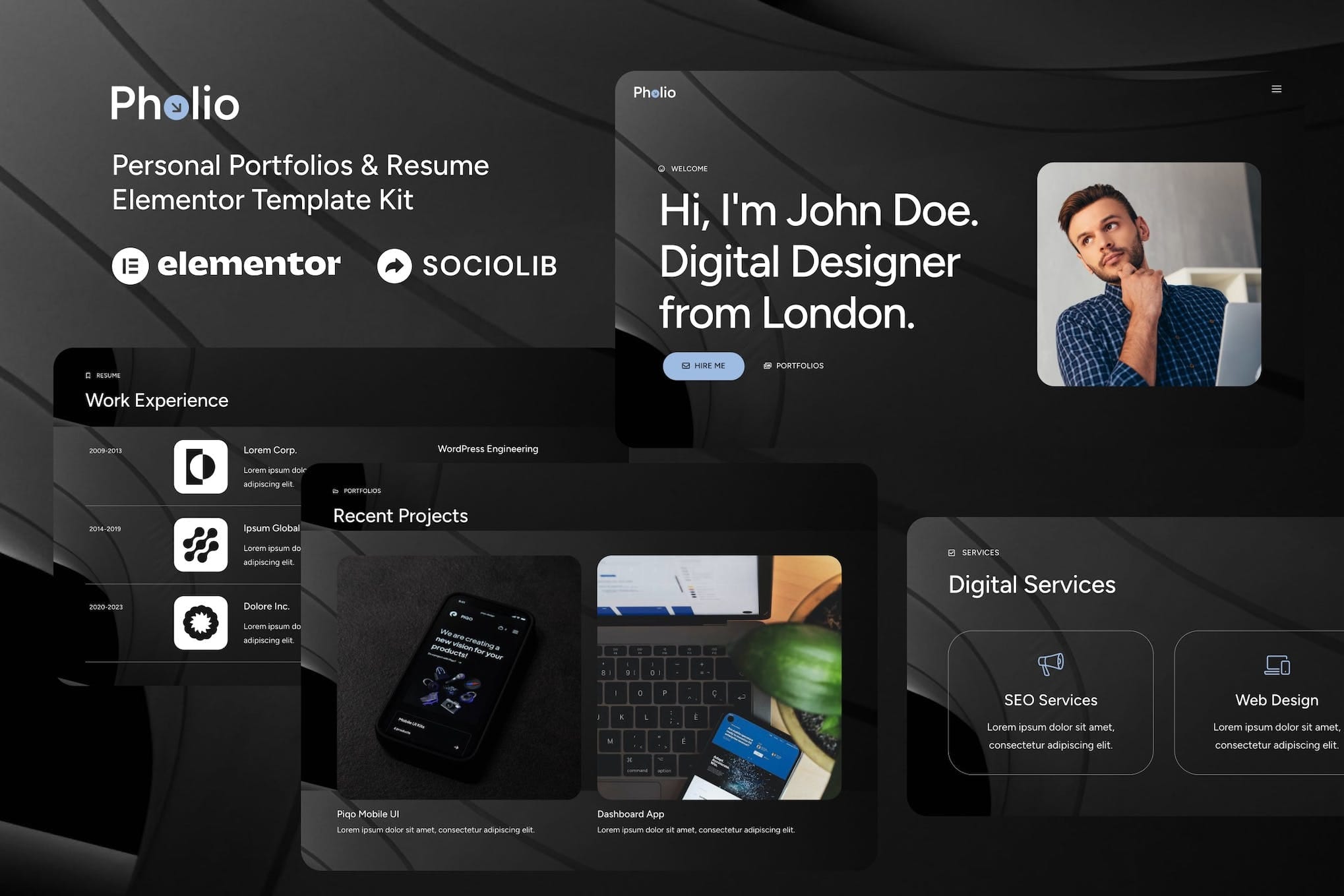 pholio-personal-portfolios-resume-elementor-templa Pholio – Personal Portfolios & Resume Elementor Template Kit