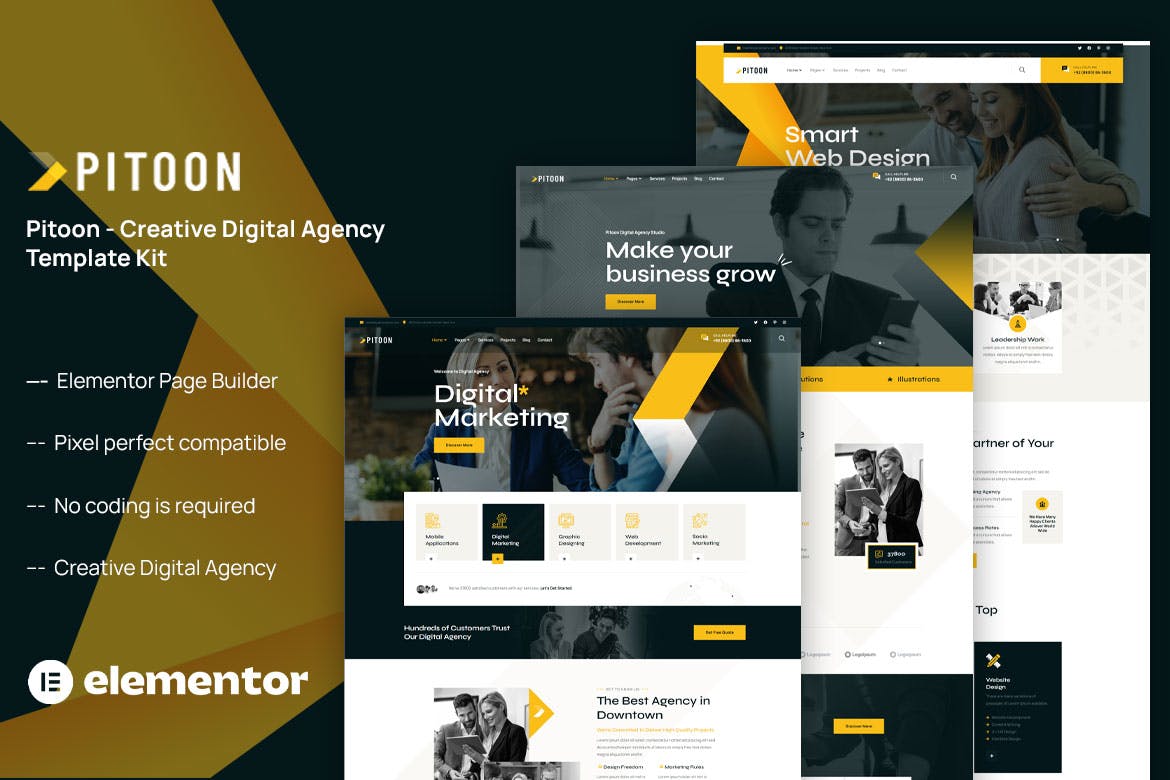 pitoon-creative-digital-agency-elementor-template Pitoon – Creative Digital Agency Elementor Template Kit