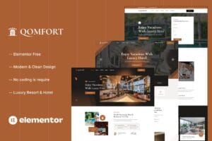 Qomfort – Hotel Booking Elementor Template Kit