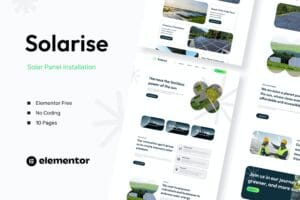 Solarise – Solar Panel Installation Elementor Template Kit