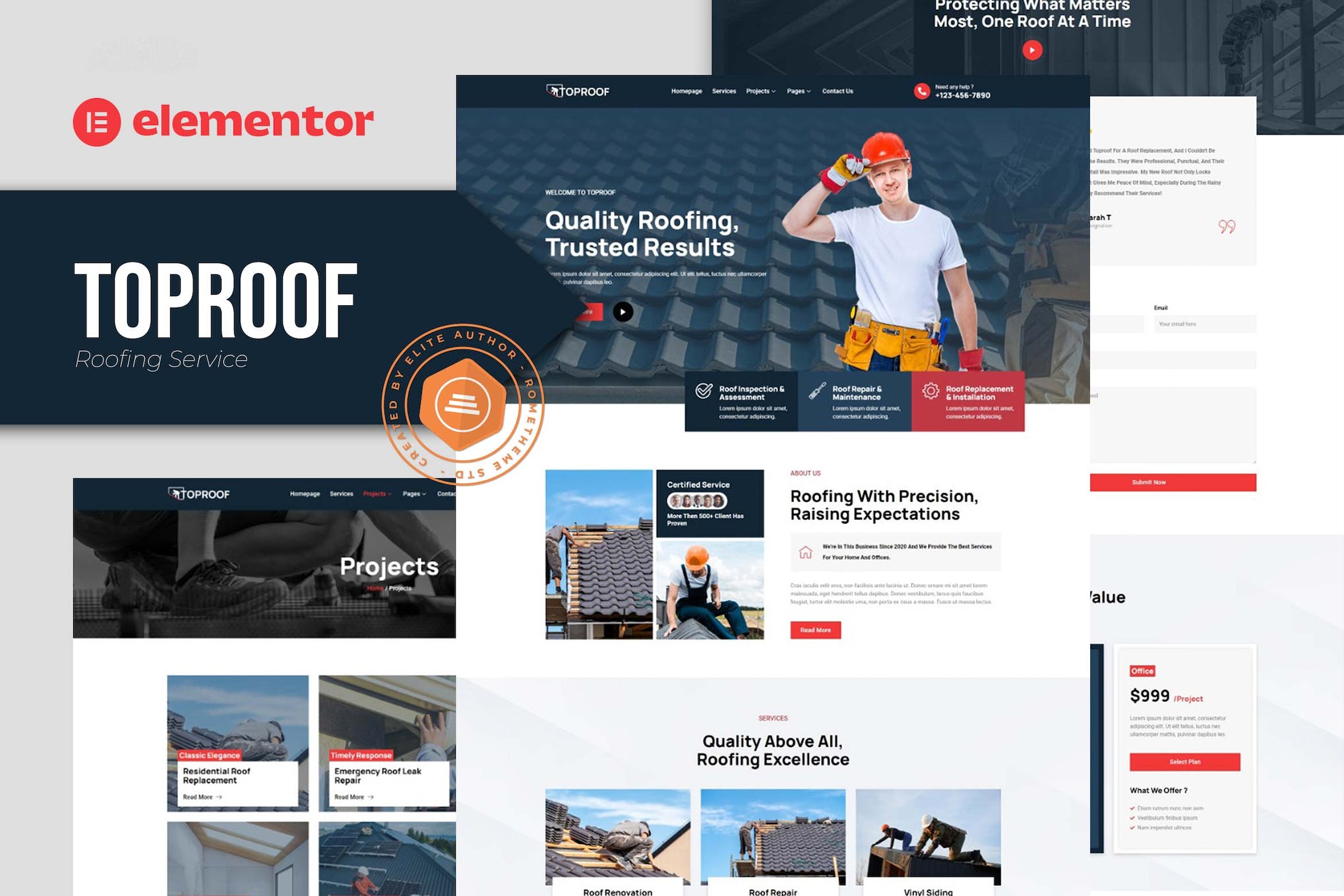 toproof-roofing-service-elementor-template-kit Toproof – Roofing Service Elementor Template Kit