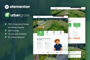 UrbanGrove – Hydroponic & Agriculture Elementor Template Kit