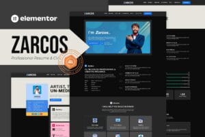 Zarcos – Professional Resume & CV Elementor Template Kit