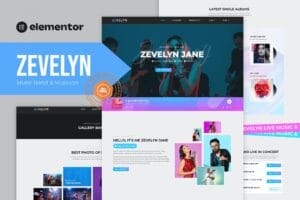 Zevelyn – Music Band & Musician Elementor Tempate Kit