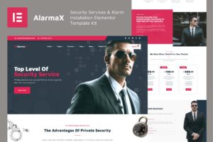Alarmax – Security Services & Alarm Installation Elementor Template Kit