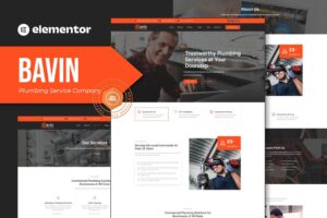 Bavin – Plumbing Service Company Elementor Template Kit