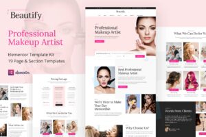 Beautify – Makeup Artist & Hair Stylist Elementor Template Kit