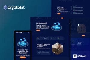 Cryptokit – Blockchain Cryptocurrency Elementor Template Kit