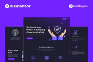 Cybertech – Cyber Security Elementor Pro Full Site Template Kit