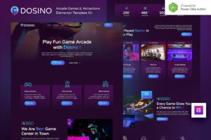 Dosino – Arcade Games & Attractions Elementor Template Kit