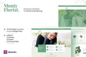 Monty Florist – Flower Boutique & Decoration Elementor Template Kit