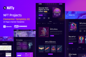 NiFTy – NFT Project & Portfolio WordPress Elementor Template Kit