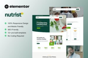 Nutrist – Healthy Food & Nutrition Service Elementor Template Kit