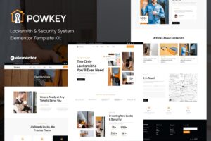 Powkey – Locksmith & Security System Elementor Template Kit