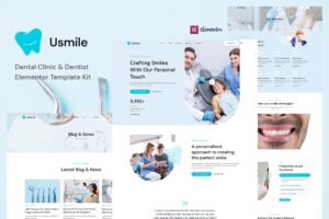 Usmile – Dental Clinic & Dentist Elementor Template Kit