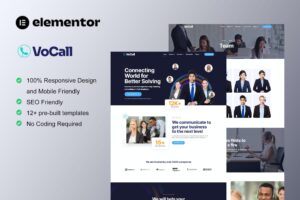 VoCall – Call Center & Telemarketing Elementor Template Kit
