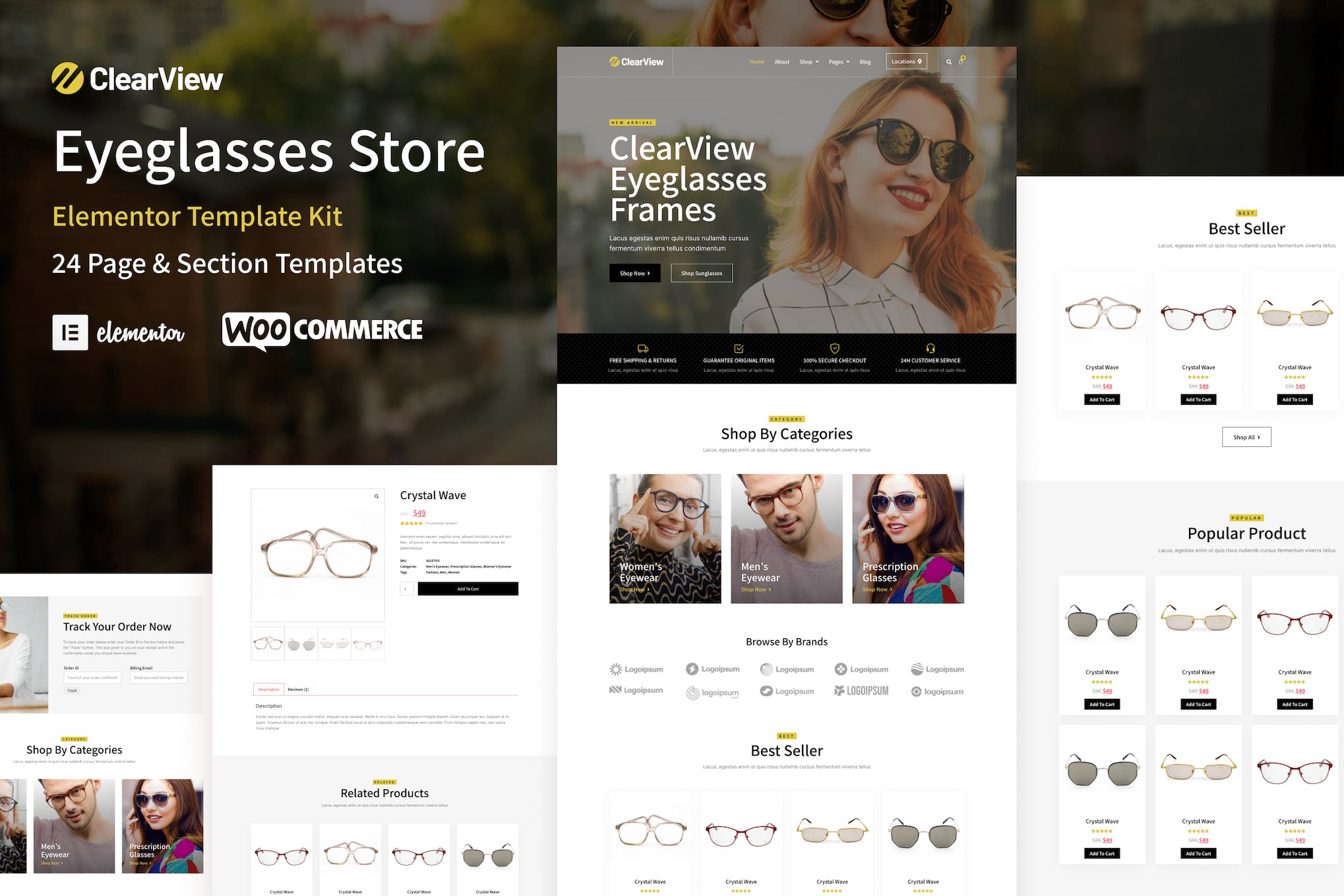 clearview-eyeglasses-eyewear-store-woocommerce-ele ClearView – Eyeglasses & Eyewear Store WooCommerce Elementor Template Kit