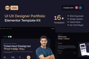 Crevidy – UI UX Designer Portfolio Elementor Pro Template Kit
