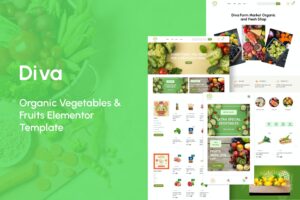 Diva – Organic Vegetables & Fruits Elementor Template Kit