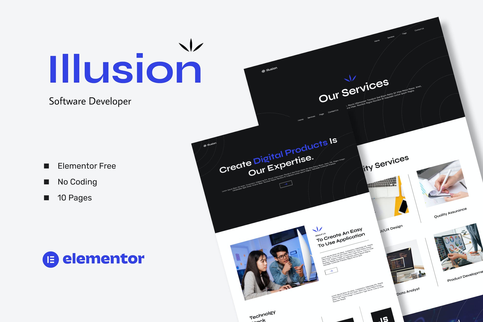 illusion-software-developer-elementor-template-kit Illusion – Software Developer Elementor Template Kits