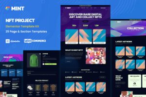 Mint – NFT Projects & Portfolio WooCommerce Elementor Template Kit