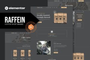 Raffein – Coffee Shop Brand Elementor Template Kit